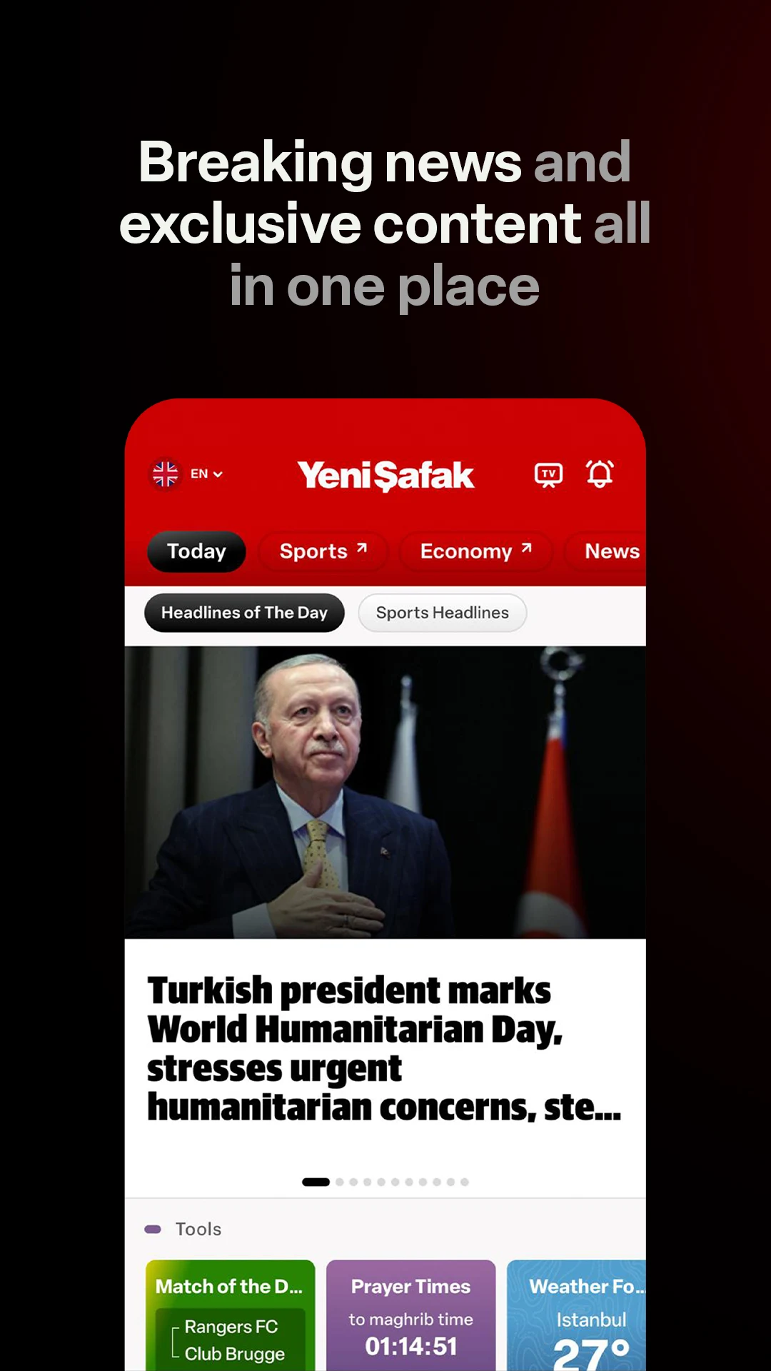 Yeni Şafak English screenshot