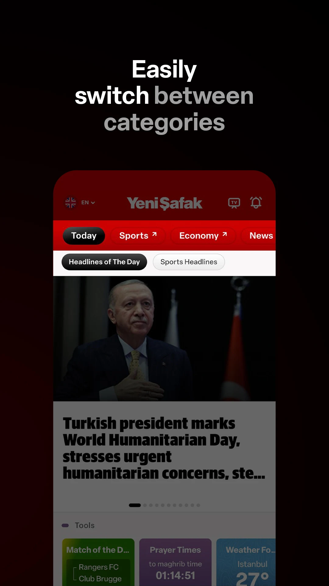 Yeni Şafak English screenshot
